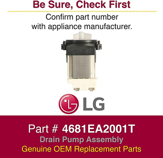 LG 4681EA2001T Genuine OEM Drain Pump Assembly for LG Washing Machines
