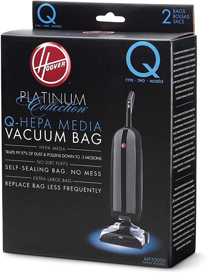 Hoover Platinum Type-Q HEPA Filter Vacuum Cleaner Bag, Part 902419001, for Upright UH30010COM, Pack of 2, AH10000, 2 Count