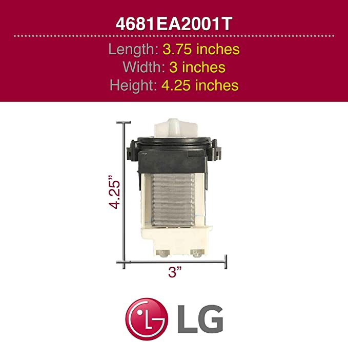 LG 4681EA2001T Genuine OEM Drain Pump Assembly for LG Washing Machines