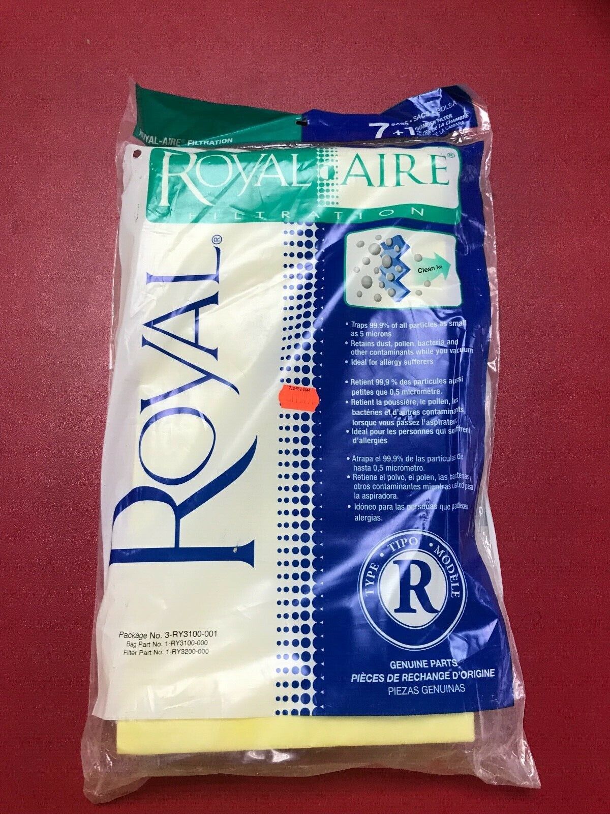 Genuine Royal Type R Bags - 7 bags + 1 filter 3-RY3100-001
